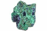 Sparkling Azurite Crystals with Fibrous Malachite - China #350804-2